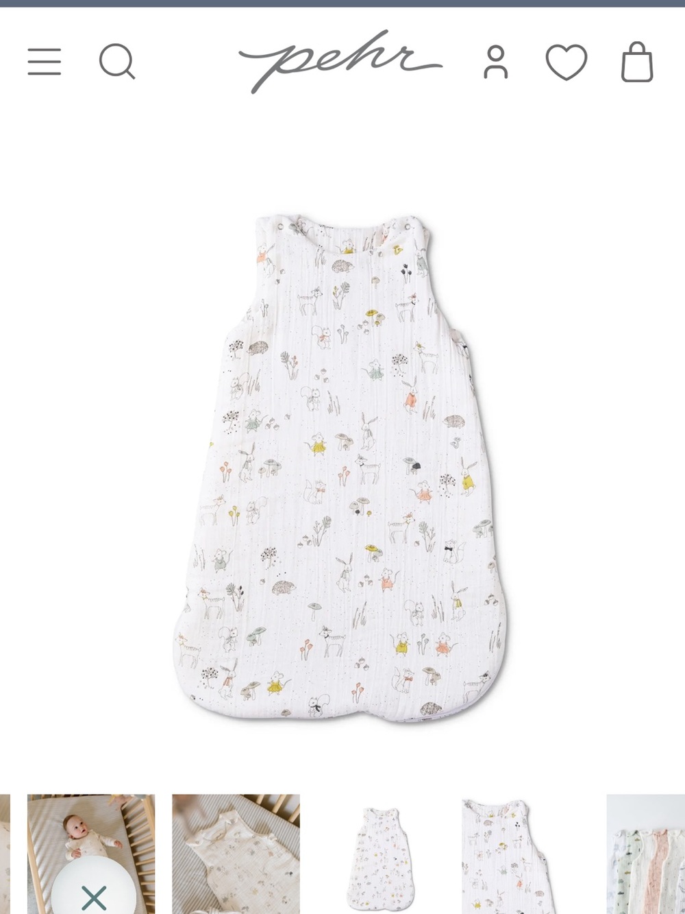 Pehr Sleep Sack Bag in 🌳Magical Forest 0 - 9 months